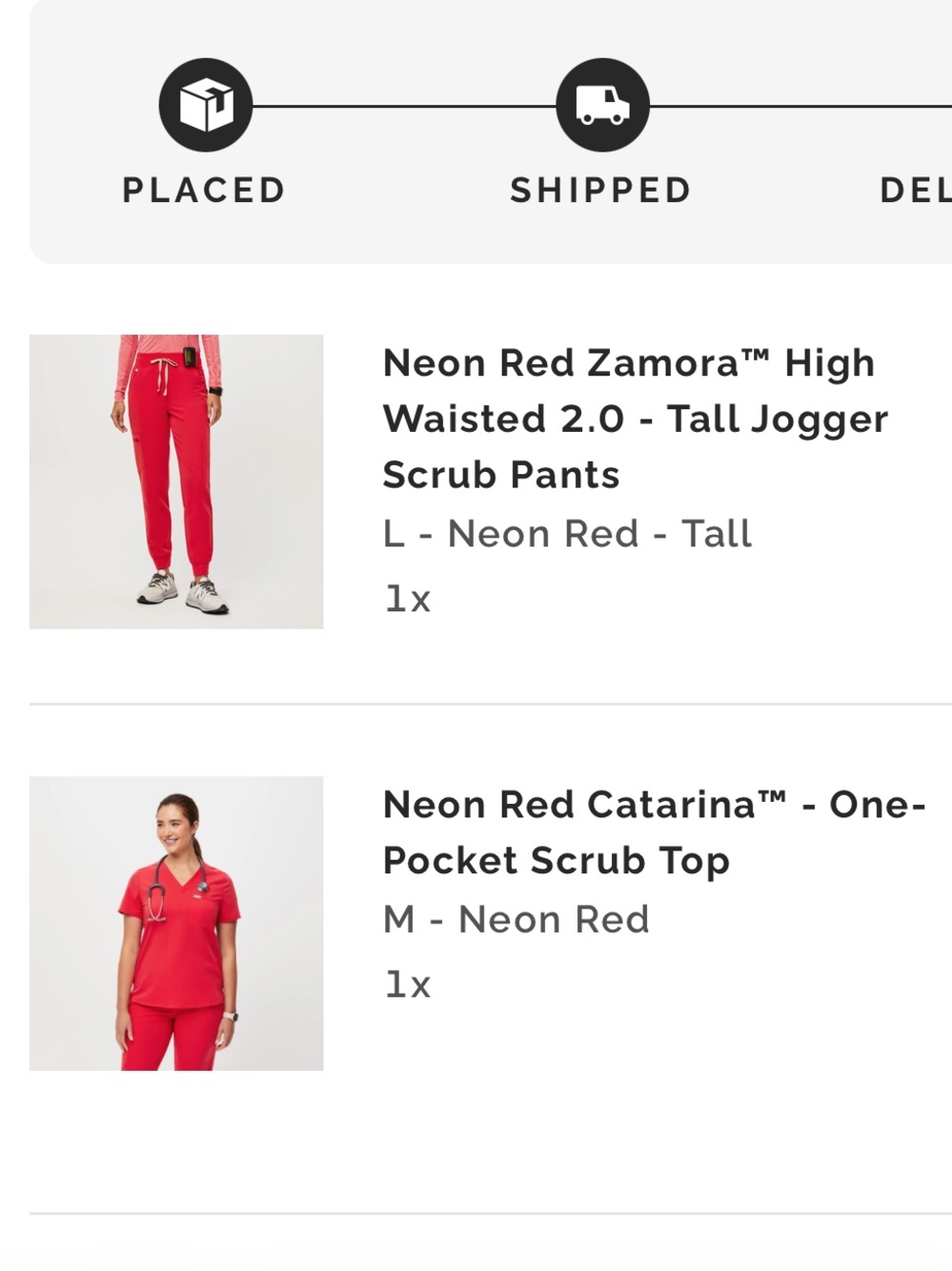Figs Women's Red Track Pants & Matching Top Set - Picture 2 of 2